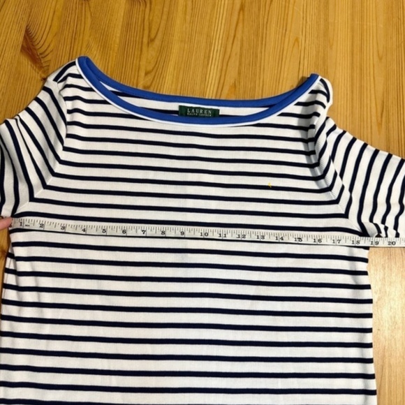 NWT Ralph Lauren Striped Mariner Top – Nautical 3/4 Sleeve Tee (Size L) - Picture 5 of 7